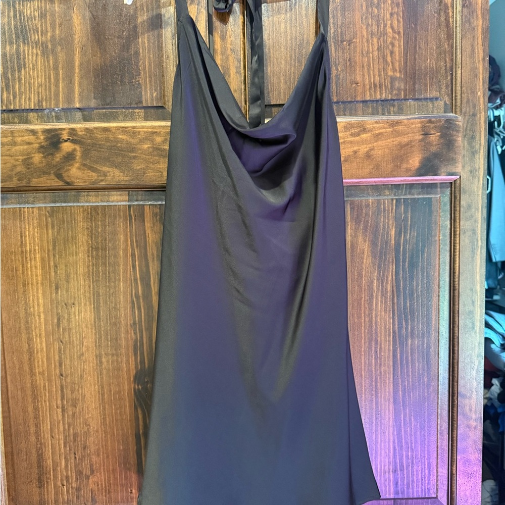 SHEIN Black halter slip dress